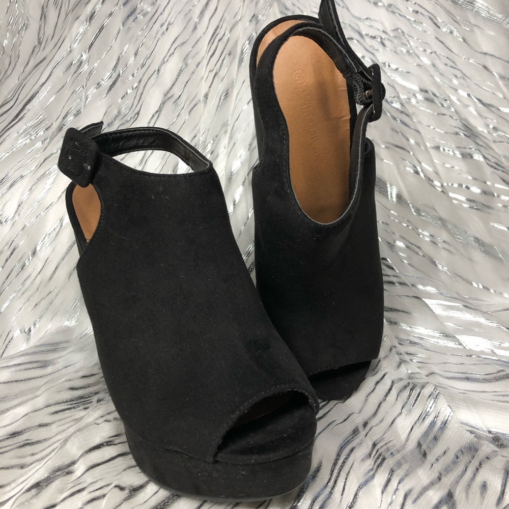 Black Peep Toe Pumps